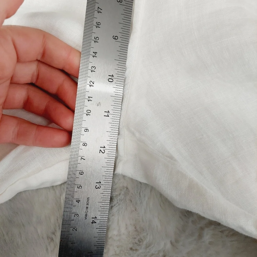 H&M White Linen High Rise Pajama Pants 5075
